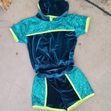 A Wish Come True Girl's Blue Dance Recital Outfit Size S