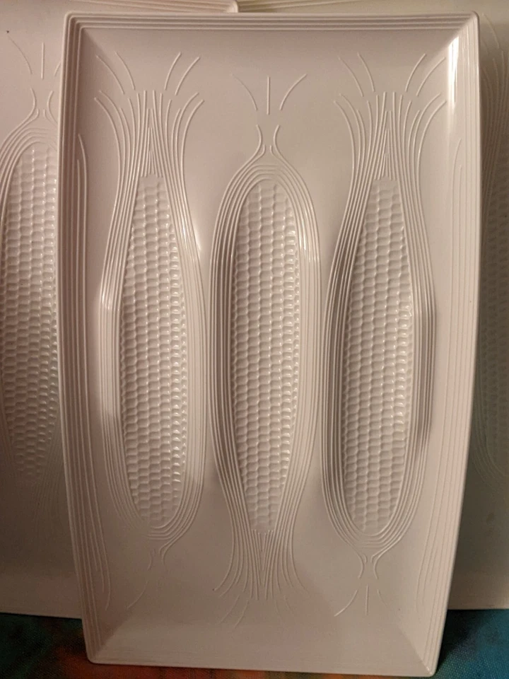 Hutzler Corn On The Cob Serving Platters White Set Of 3 - Image 2 of 4