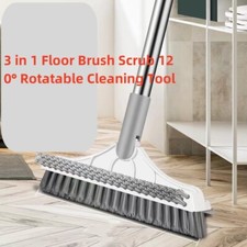 Floor Scrub Brush 3 In 1 Cleaning Brush Long Handle Removable Wiper Rotatable UK