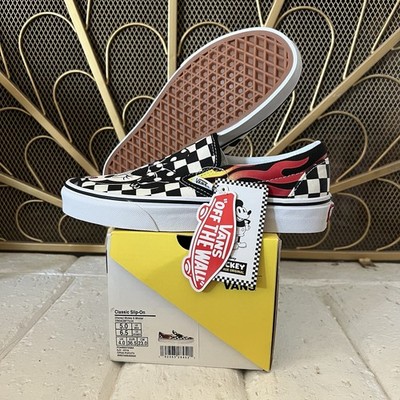 Disney Vans Women s Mickey & Minnie Mouse Checkered Flames Size 6.5 NEW