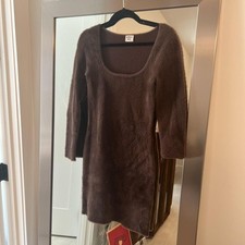 Mohair Brown Sweater Dress - Aritzia Sweater Dress - Long Sleeve Bodycon Dress