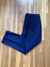 Jack Victor Men's 42-30 Solid Blue Flat Front Dress Pants,Wool Blend,Canada,MINT