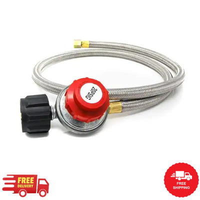#ad 4 ft. 0 PSI to 20 PSI High Pressure Propane Regulator and Steel Braided Hose $13.96