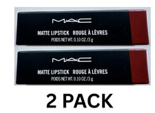 2 Pack MAC Matte Lipsticks CHILI 602 Full Size .10 oz/3 g NIB