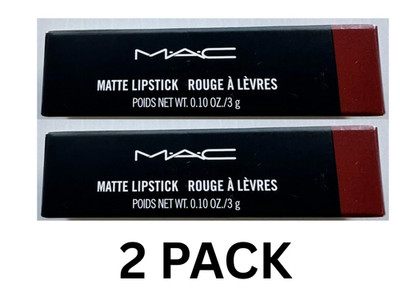 2 Pack MAC Matte Lipsticks CHILI 602 Full Size .10 oz/3 g NIB