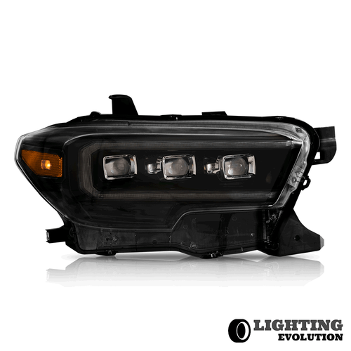 Pair Black Fits 16-2023 Toyota Tacoma Projector Headlights LED Sequential Signal - Picture 2 of 18