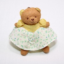 Russ Miniature Brown Bear Yellow Floral Spring Dress Plush Stuffed Animal Toy