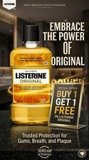 Image of  Buy 1 Get 1 Free 500ml LISTERINE Original Mouthwash Prevent Gum Problems 