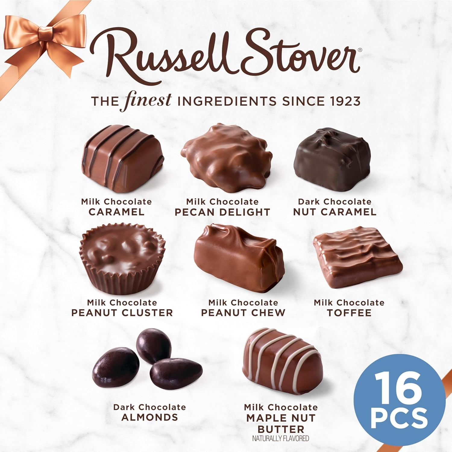 Russell Stover Caramel & Nuts Milk & Dark Chocolate Gift Box 9.4oz Mother’s Day