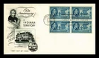 DR JIM STAMPS US COVER INDIANA TERRITORY FDC SCOTT 996 BLOCK OF 4 FLEETWOOD