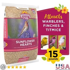 Sunflower Hearts Bird Food 15 lb Wild Bird Feed No Shells Attracts Small Birds 2.82 per gallon