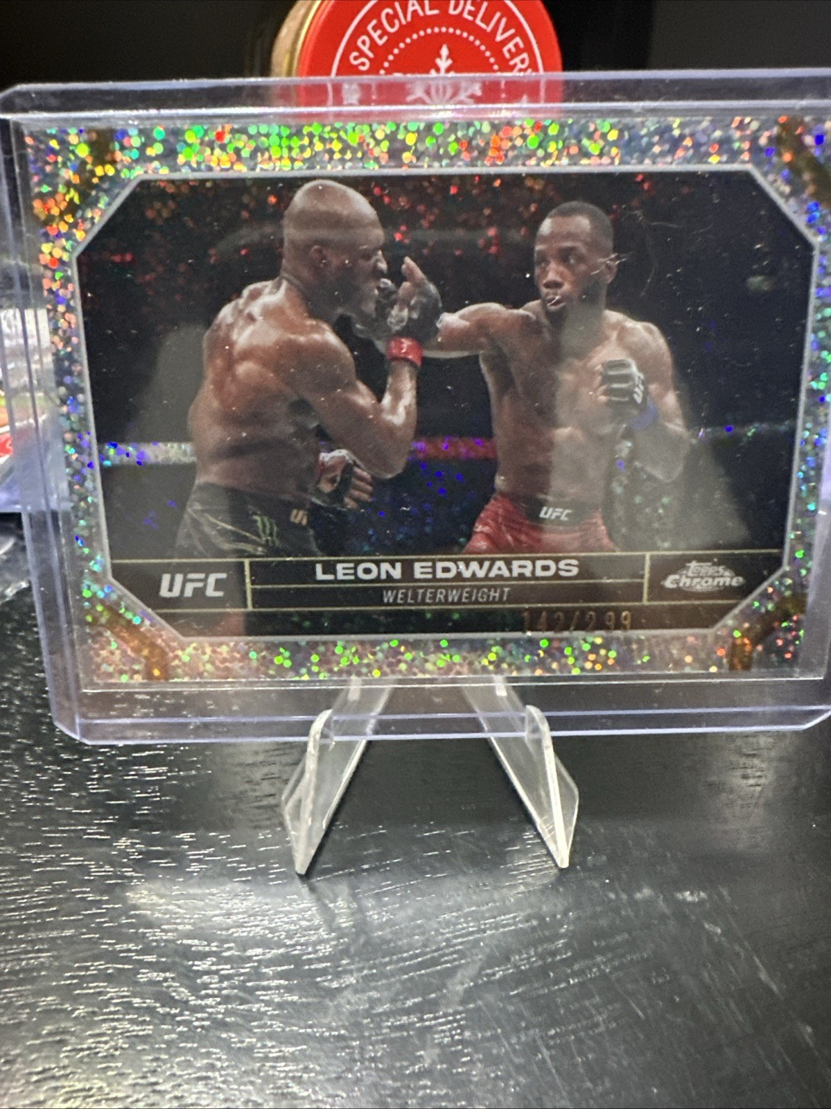 2024 Topps Chrome UFC - Leon Edwards #115 Speckle Refractor /299