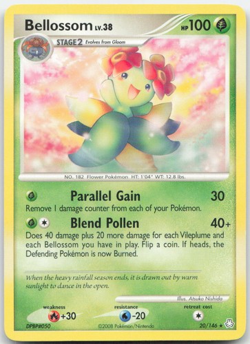 Bellossom 20/146 Rare Legends Awakened Pokemon Damaged