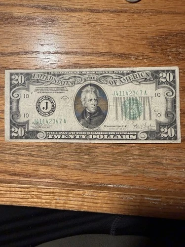 1934 C $20 Dollar Federal Reserve Note! J41142347A!  XF!
