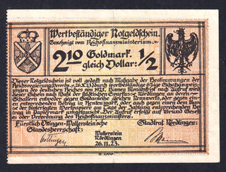 Nördlingen Fürstlich Öttingen Wallersteinische Standesherrsch. 2 10 Goldmark