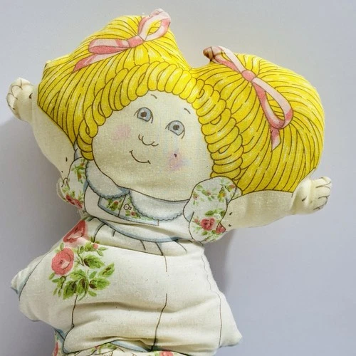 Vintage Cabbage Patch Doll Plush Figure Pillow 17” Appalachian Artwork 1983 80s