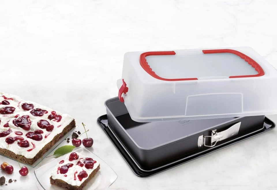 Rechteckige Springform mit Emaille-Servierboden & Abdeckhaube 38 cm Back-Idee... - Bild 4 von 4