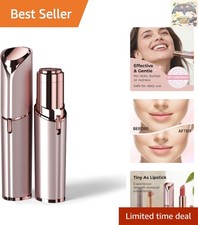 Painless Electric Face Razor with LED Light - Rose Gold Mini Shaver for Travel