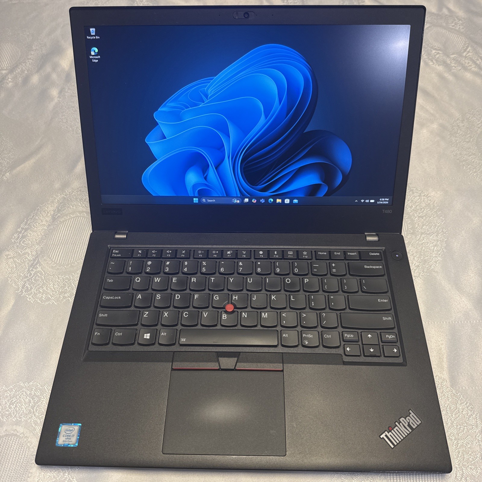 Lenovo ThinkPad T480, 14-Inch Laptop, with Intel Core i7-8650U, 512 SSD (Solid State Drive), Windows 11 Pro