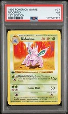 Pokemon Card Nidorino 37/102 1st Edition PSA 7 Shadowless Base Set Vintage 37