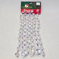 Kurt S. Adler Beaded Garland VTG 9 ft. Crystal Purple NEW Old Stock Santa's Worl