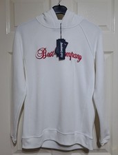 Felpa donna Best Company con cappuccio taglia S P2P 20" Carretti pullover pile bianco nuova con etichetta 