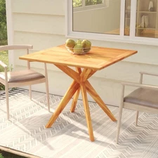 Garden Table Natural Wood Solid Acacia Wood Medium