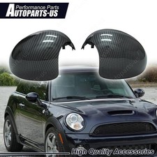 For Mini Cooper R55 R56 R57 R58 R60 R61 Carbon Look Side Wing Mirror Cover Cap