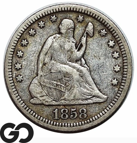 1858 Seated Liberty Quarter