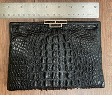 Frizione Coccodrillo Art Decò anni '30 Hornback - Chiusura Cromata Intarsiata - Lusso Europeo