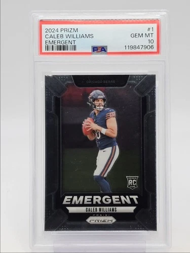 CALEB WILLIAMS 2024 PANINI PRIZM EMERGENT ROOKIE BEARS RC PSA 10 Q1059