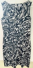 Calvin Klein  Sleeves Sheath Geometric Dress White Black Size 10