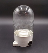 Alte Glaskolbenlampe Weiß Porzellan Glas Deckenleuchte Kellerlampe