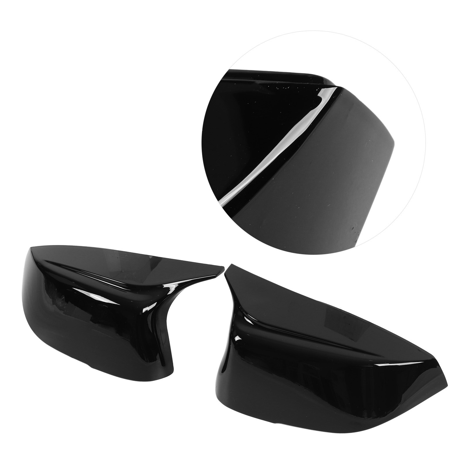 2pcs Glossy Black ABS Mirror Cover Caps For Q50 Q50S - Sporty Look Car