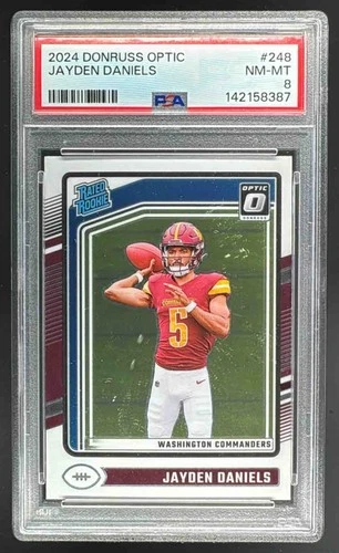 EL.209 Jayden Daniels 2024 Panini Donruss Optic #248 Rated Rookie PSA 8