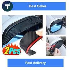 2Pcs Carbon Fiber Car Mirror Rain Shield Eyebrow PVC Universal Fit