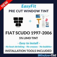 EasyFit Static Pre Cut Window Tint & Tools For Fiat Scudo 97-06 - 5% Limo Rear