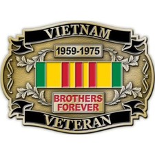 Vietnam Veteran Brothers Forever Vietnam Ribbon Belt Buckle Enamel