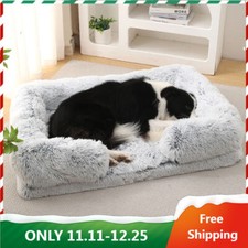 Donut Plush Pet Dog Cat Bed Fluffy Soft Warm Calming Bed Sleeping Kennel Nest