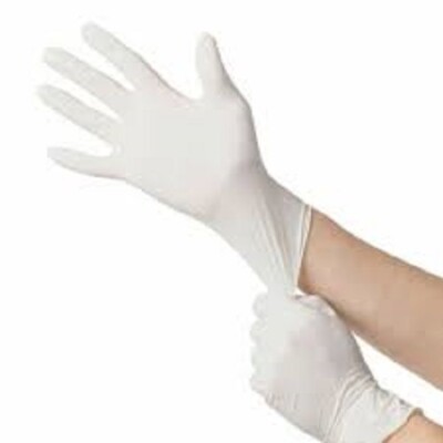 100 GUANTI IN LATTICE - TAGLIA M - BIANCHI POCA POLVERE LATEX MEDICO