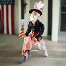 Primitive Folk art Americana Uncle Sam Patriotic 4th of July Joe Spencer 32"