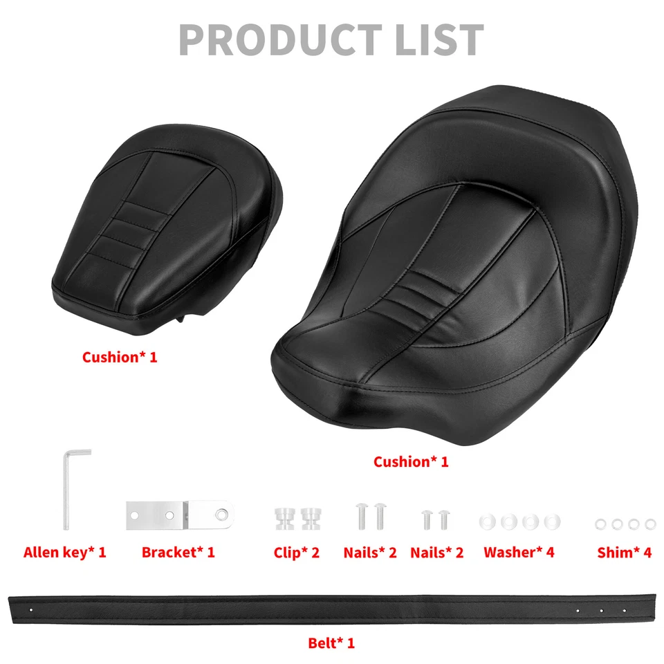 Siège passager conducteur adapté pour Harley Touring Street Road Glide 2009-2023 - Photo 3/4