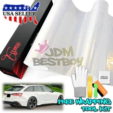 PET Marble Pearl Gloss White Gold Car Vehicle Vinyl Wrap Decal Sheet Sticker