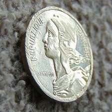 Coins, One Coin Over 5 Centimes, 1990 Year. France