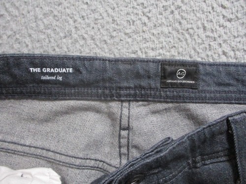 AG Adriano Goldschmied Jeans Mens 36 Dark Black Denim The Graduate Tailored Leg - Picture 4 of 13