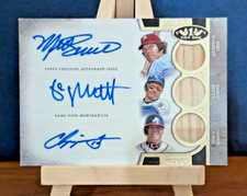 Topps Tier One Mike SCHMIDT George BRETT Chipper JONES Triple AUTO RELIC #d 1/5