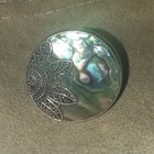 Genuine Natural Abalone Shell Sterling Silver 925 Coin Ring SIZE 7  — photo 4