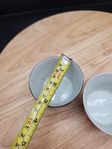 Chinesische blau und weiß Teeschale Tasse Kalligraphie x 2 - Bild 11 von 15
