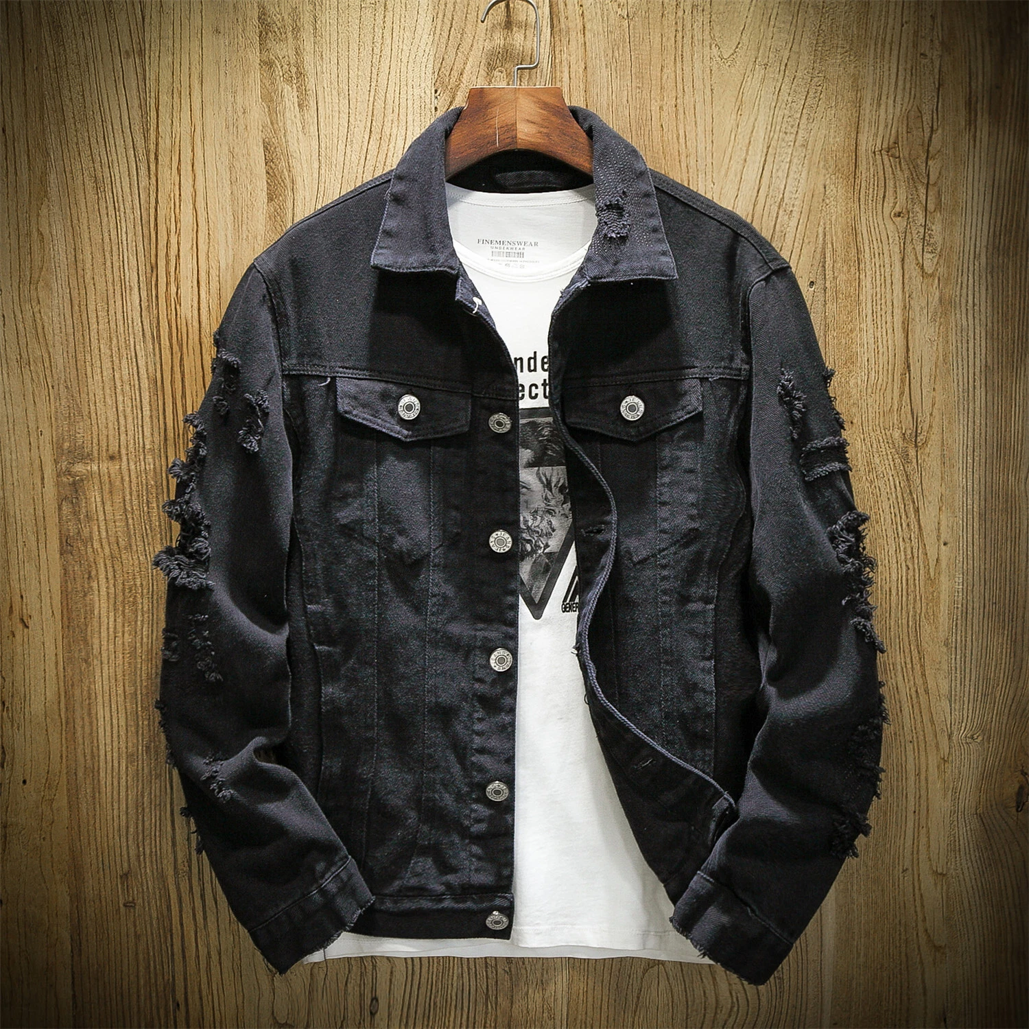 Mens Denim Jacket Ripped Jean Distressed Button Jackets Coat Overcoat Cargo Tops
Opens in a new wind
