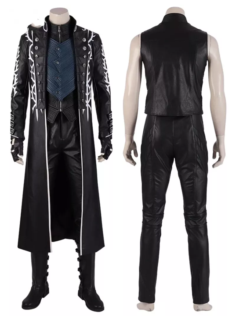 Devil May Cry 5 Vergil Cosplay Costume Leather Full Set